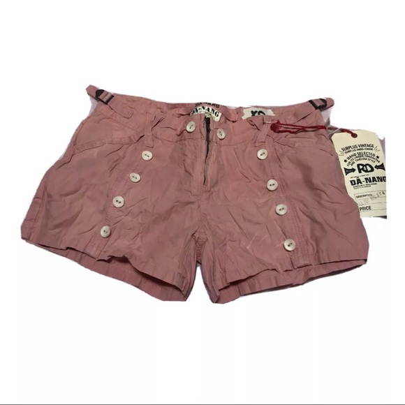 DA NANG : peach pink nautical utility shorts XS